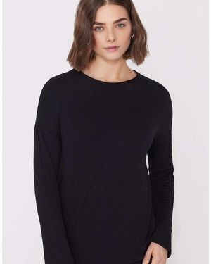 Tezenis Long Sleeve Oversized Viscose Top - Blue