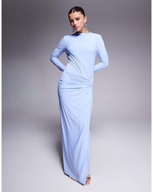 DASKA Twist Front Dress - Blue