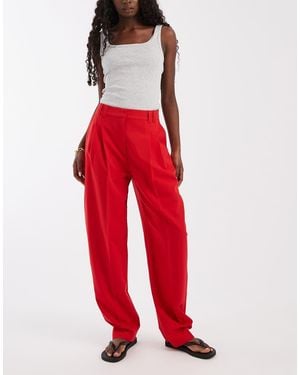 ASOS Elegante Toelopende Broek - Rood
