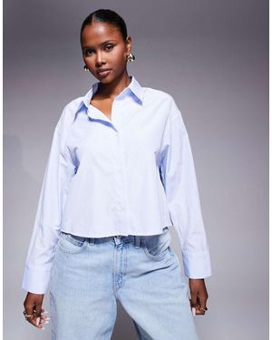 ASOS Pleat Back Cropped Shirt - White