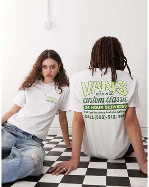 Vans Camiseta Blanca Con Estampado Trasero Y Delantero De Tienda De - Marrón