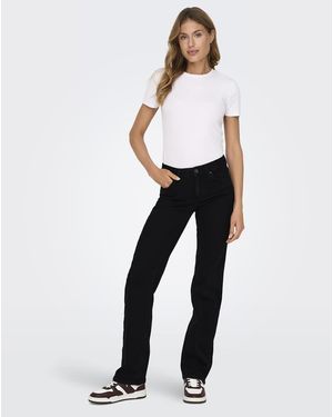 ONLY Jeans Dritti Neri - Bianco