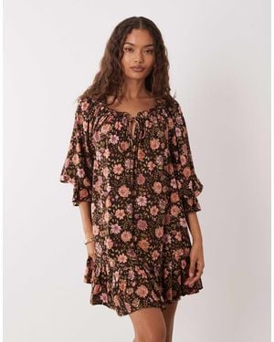 Miss Selfridge Spun Smock Dress - Brown