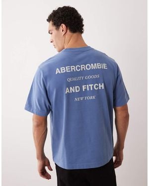 Abercrombie & Fitch Back Logo Premium Heavyweight T-shirt - Blue
