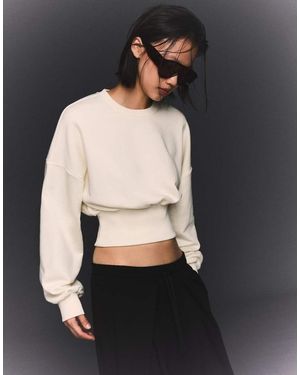 Bershka Waistband Sweatshirt - Black