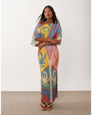 Never Fully Dressed Petite Tilly Off Shoulder Plisse Maxi Dress - Orange