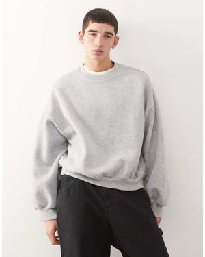 Collusion Recht Cropped Oversized Sweatshirt - Grijs