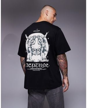 ADPT Oversized T-shirt With Back Graphic - Blue