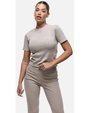 Good For Nothing T-Shirt Color Pietra Slavato A Costine - Grigio