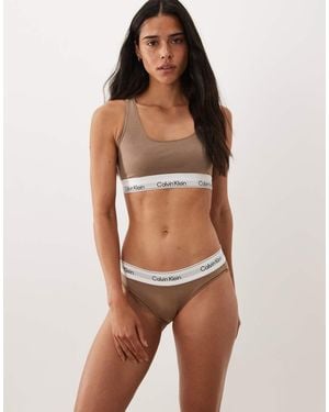 Calvin Klein Icon Cotton Modal Bikini Briefs - Brown