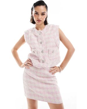 ASOS Minigonna Sartoriale Bouclé Svasata - Bianco