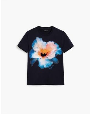 Desigual Big Flower T-Shirt - Blue