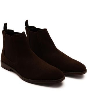 Thomas Crick Griffin Suede Leather Chelsea Boot - Black