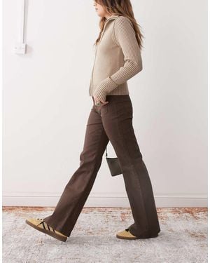 Monki Broek Met Rechte Pijpen En Zak Aan De Voorkant - Naturel