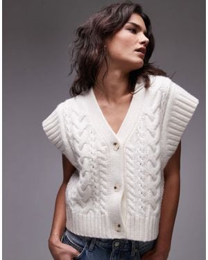 TOPSHOP – oversize-strickweste - Grau