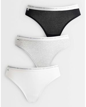 Lacoste 3 Pack Stretch Cotton Thongs - Multicolour