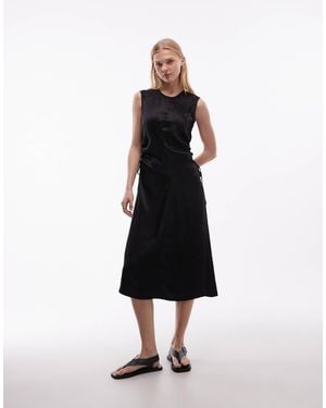 ARKET Satin Utlility Cinched Waist Maxi Dress - White