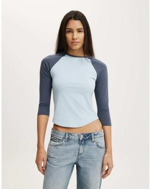 Cotton On 90S Baby Raglan 3/4 Tee - Blue