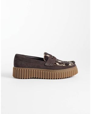 Clarks Torhill Penny Shoes - Brown