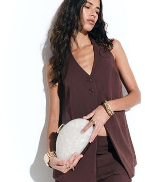 ASOS Resin Abstract Hard Box Clutch - Natural