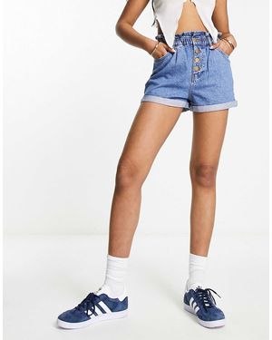 ONLY Cuba Paperbag Denim Shorts - Blue