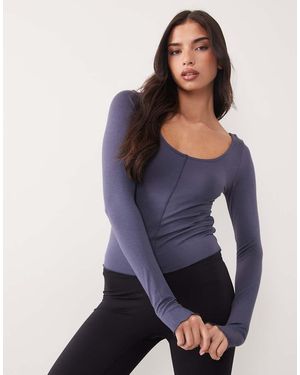 Gina Tricot Soft Layering Yoga Top - Blue