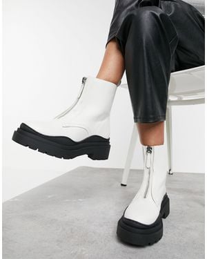 Mango Zip Front Chunky Sole Boots - Multicolour