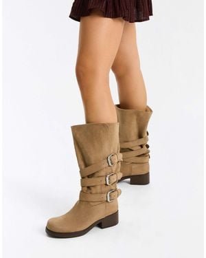 Bershka – bikerstiefel - Natur