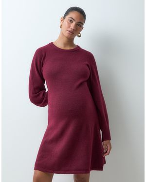 Mama.licious Mamalicious Maternity Long Sleeve Knitted Mini Dress - Red