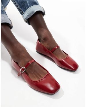 Stradivarius Wide fit – ballerinas - Rot