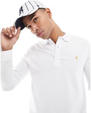 Farah Blanes Long Sleeve Polo Shirt - White