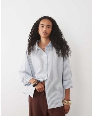 ASOS Oversized Gestreept Overhemd - Wit