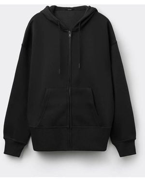 Tezenis Thick Brushed Fleece Zip-Up Hoodie - Black