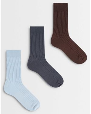 Weekday 3er-pack gerippte socken - Weiß