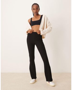 River Island Leggings A Zampa Neri A Coste - Neutro