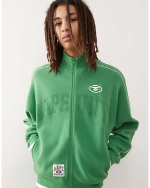 Aape By A Bathing Ape Aape By A Bathing Ape Knitted Track Jacket Co-ord With College Logo - Green