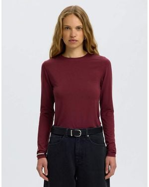 SELECTED T-Shirt Met Lange Mouwen - Rood