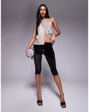 ASOS Velvet Capri Pull-on Pants - Black