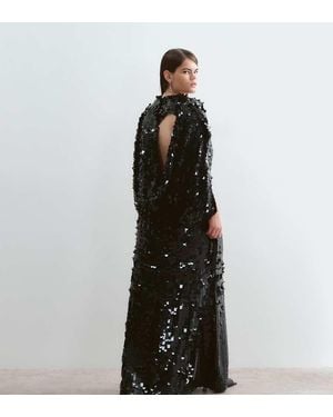 ARRANGE Curve Open Cowl Back Minimal Maxi Dress - Black