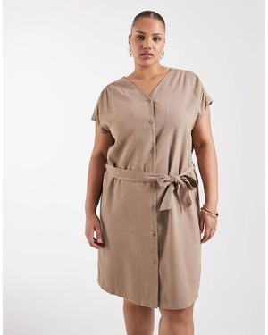 ONLY Tie Waist Mini Dress - Natural