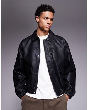 ASOS – bomberjacke aus kunstleder - Grau