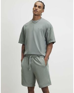 River Island Oversized Cotton T-Shirt & Shorts Set - Grey