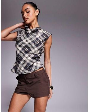 River Island Drape Tailored Top - Grey