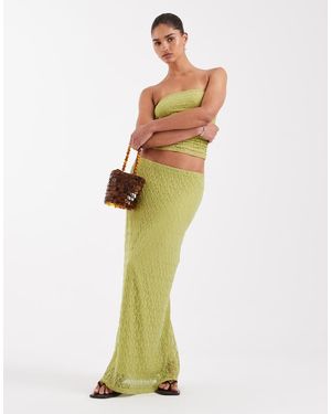 JJXX Falda Midi Verde De Encaje De (Parte De Un Conjunto)