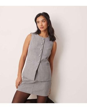 New Look Longline Tailored Waistcoat Co-Ord - Brown