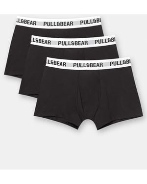 Pull&Bear Confezione Da 3 Boxer Con Logo - Nero
