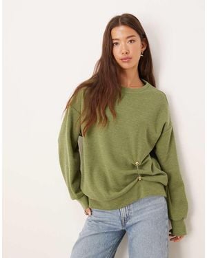 ASOS Cinched Trim Detail Long Sleeve - Green
