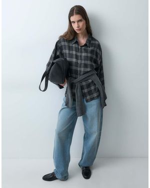 ASOS Camicia A Quadri Con Bottoni - Blu