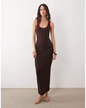 ASOS Halter Neck Bodycon Midi Dress - Natural