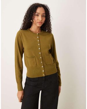 Nobody's Child Vest Van Micro Breisel Met Ronde Hals - Groen